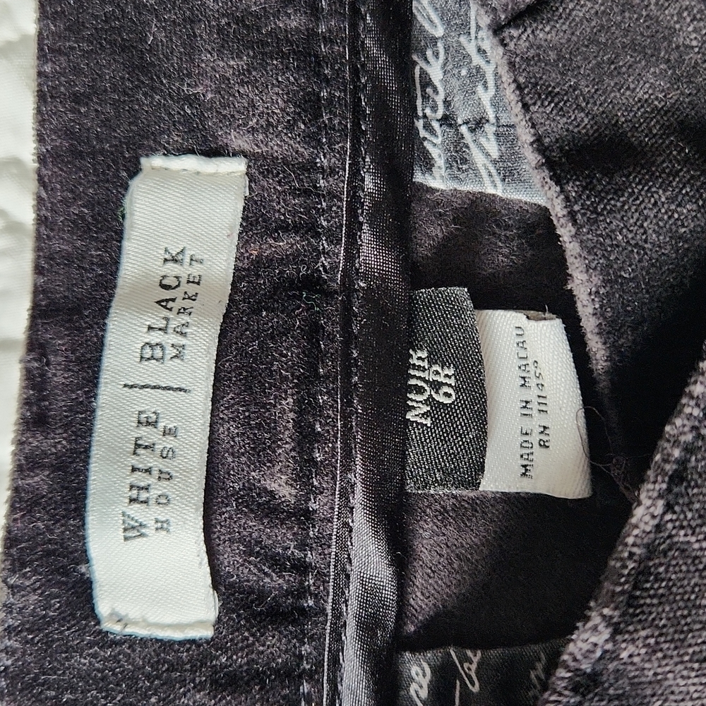 WHBM black velvet slacks size 6